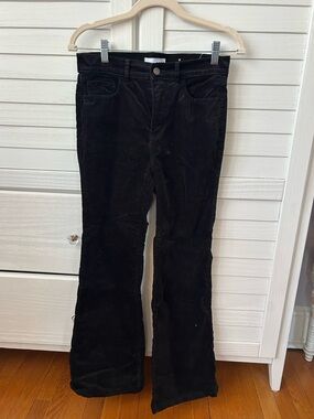 LOFT- Women's Black Flared velvet pants